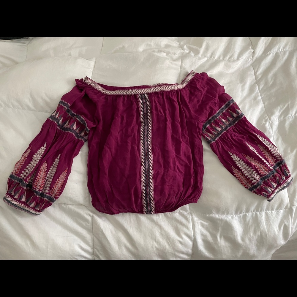 Free People boho bell sleeve blouse